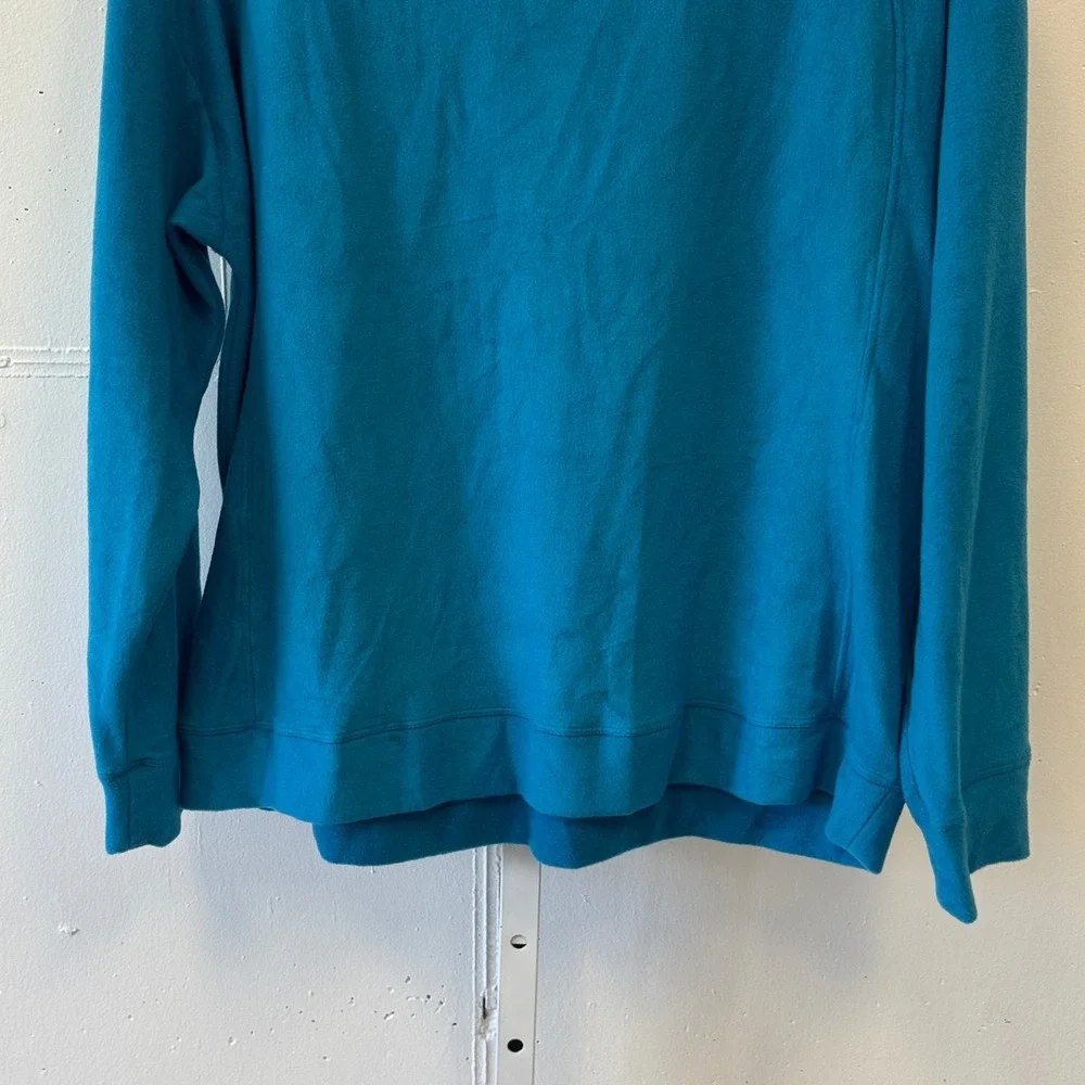 Cuddl Duds Blue Geo Fleece Crewneck Long Sleeve Top CD8824557 Large Loungewear